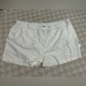 Universal standard juniper linen blend easy pull on shorts ivory